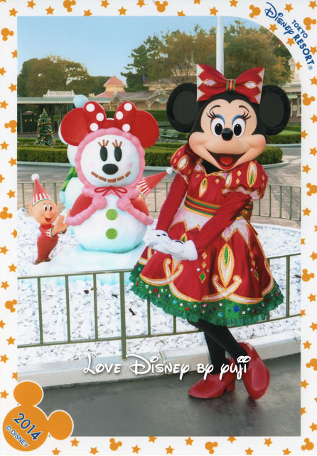 東京ディズニーランドのクリスマスのスペシャルフォト、ミニー