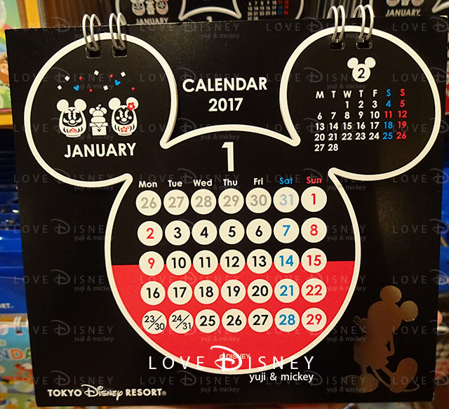 ミッキーフェイスの卓上カレンダー