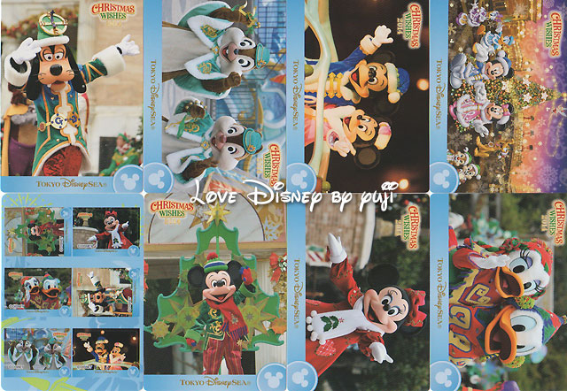 東京ディズニーシーのクリスマスのコレクションカード、グッズ