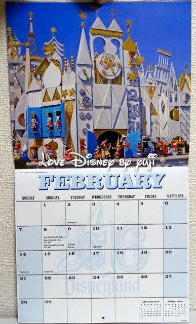 アナハイム・ディズニーリゾートで手に入るカレンダー（2月）