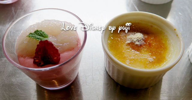 ラズベリームースとライチーゼリー／メイプル風味のクリームブリュレ