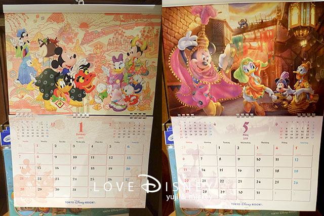ディズニーキャラクター壁掛けカレンダー（1月／5月）
