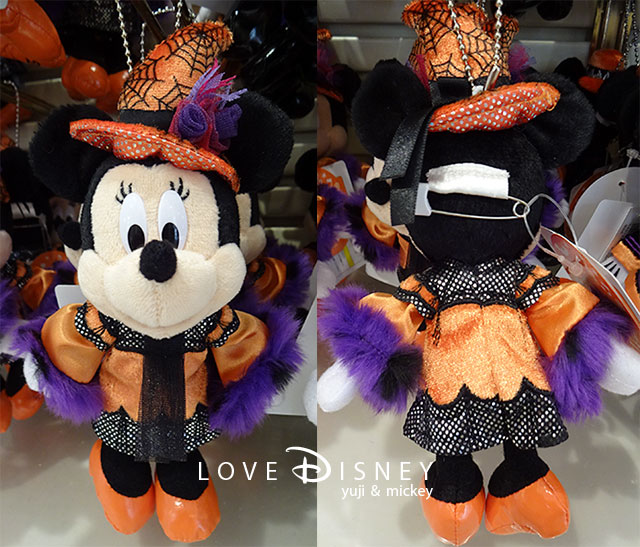 TDL「ハロウィーン・ポップンライブ」グッズ（ミニーのぬいぐるみバッジ）前/後