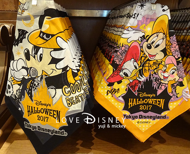 TDL「ハロウィーン・ポップンライブ」グッズ（バンダナ）2種類