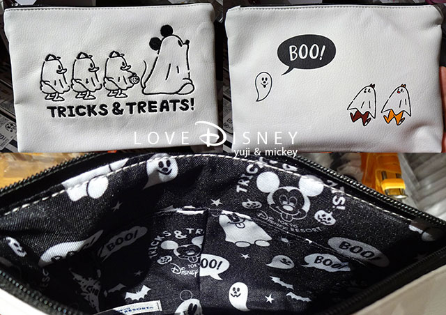 TDR「TRICKS＆TREATS!グッズ」ポーチ（前/後/内側）