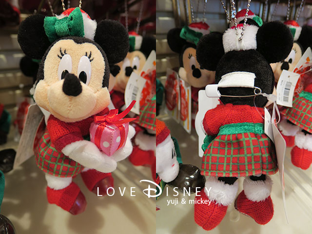 TDL「クリスマス・ファンタジー2017グッズ」ミニーのぬいぐるみバッジ（前/後）