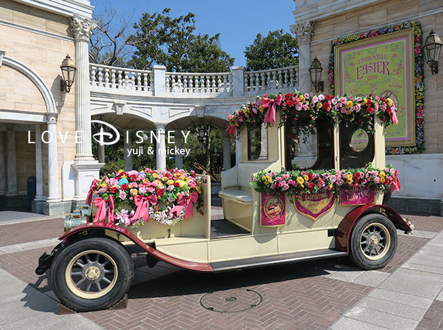 ディズニー・イースター2018の飾付（アメリカンウォーターフロント内のビッグシティ・ヴィークル）