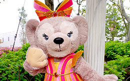 TDR35周年の衣装を着たダッフィーとシェリーメイのグリーティング！