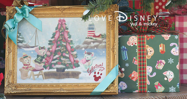 クリスマスツリー下に置いてある絵とプレゼント（TDS「ディズニー・クリスマス2018」ケープコッドのデコレーション）