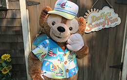 夏衣装を着た「ダッフィーとシェリーメイのグリ画像」＆「ディズニースナップフォト」