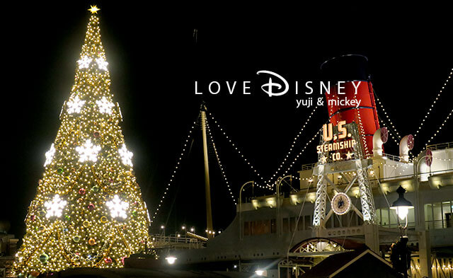 クリスマスツリーとS.S.コロンビア号（TDSディズニー・クリスマス2019の夜景）