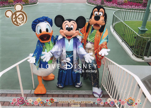 TDL2020年お正月ディズニースナップフォト（キャラクター写真）ミッキー、ドナルド、グーフィー