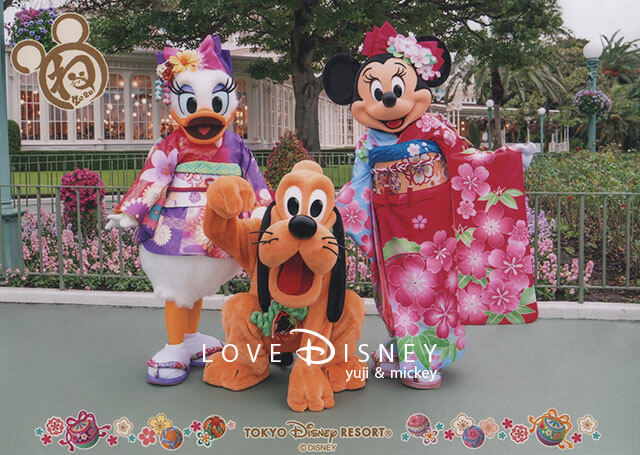 TDL2020年お正月ディズニースナップフォト（キャラクター写真）デイジー、プルート、ミニー