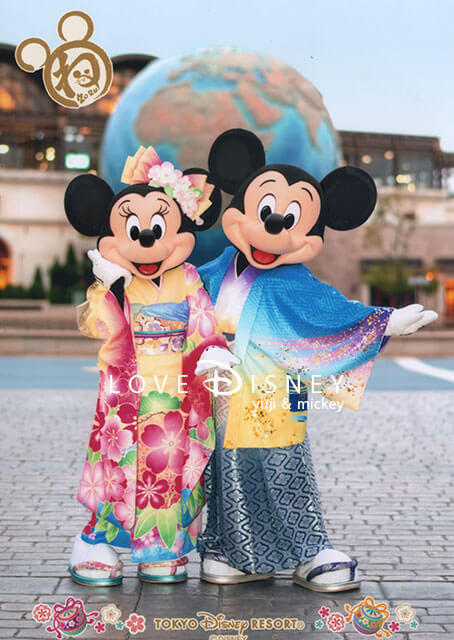 TDS2020年お正月ディズニースナップフォト後期のキャラクター写真（ミッキー、ミニー）