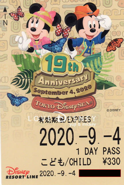 ディズニーリゾートラインのフリーきっぷ（TDS19周年グッズ）