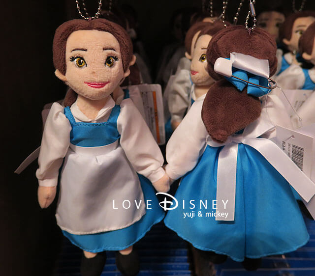 TDL、美女と野獣エリアグッズ、ベルのぬいぐるみバッジ（表/裏）