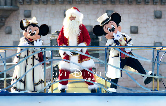 ミッキー＆フレンズのハーバーグリーティング： ディズニー・クリスマス、ミッキー広場、1回目公演、ミニー、サンタ、ミッキー