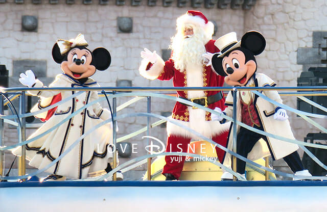 ミッキー＆フレンズのハーバーグリーティング： ディズニー・クリスマス、ミッキー広場、2回目公演、ミニー、サンタ、ミッキー
