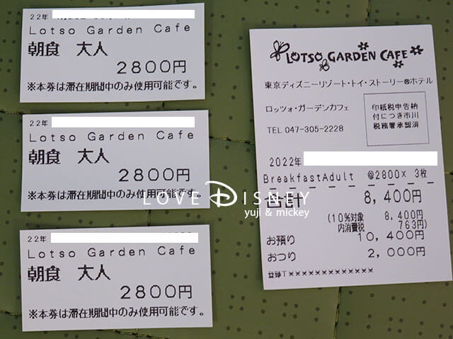 ロッツォ・ガーデンカフェの食券
