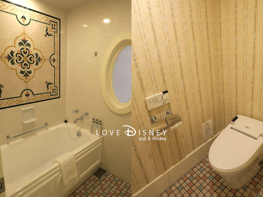 東京ディズニーランドホテル、東京ディズニーリゾート40周年「ドリームゴーラウンド、スペシャルルーム」浴室/トイレ