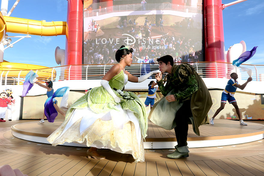 ディズニークルーズ・ウィッシュ号、出航パーティー（Set Sail on a Wish）ティアナ＆ナヴィーン王子