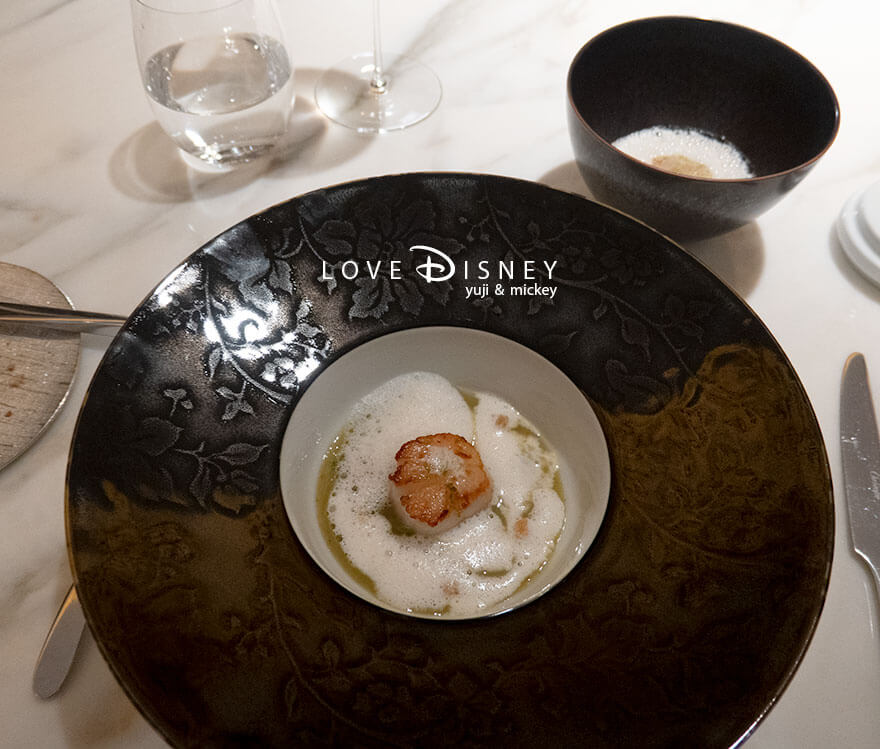 ディズニークルーズ・ウィッシュ号、有料レストラン、フレンチ「アンシャンテ」ホタテ