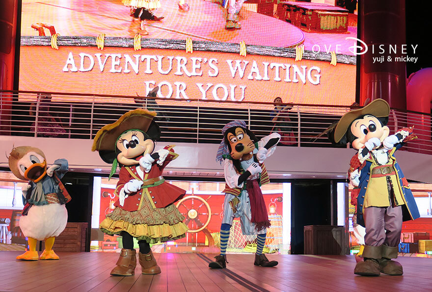 ディズニークルーズ、ウィッシュ号、パイレーツナイト、ミッキー、ミニー、ドナルド、デイジー、グーフィー(その2)