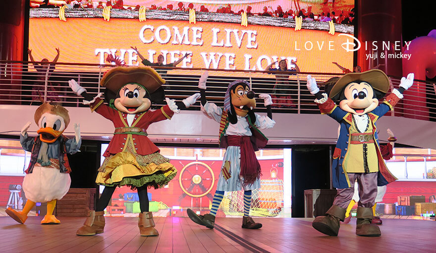 ディズニークルーズ、ウィッシュ号、パイレーツナイト、ミッキー、ミニー、ドナルド、デイジー、グーフィー(その3)