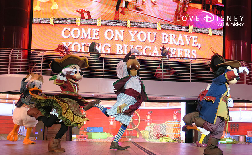 ディズニークルーズ、ウィッシュ号、パイレーツナイト、ミッキー、ミニー、ドナルド、デイジー、グーフィー(その5)