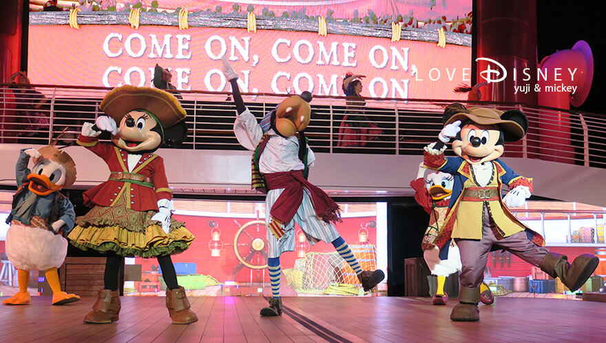 ディズニークルーズ、ウィッシュ号、パイレーツナイト、ミッキー、ミニー、ドナルド、デイジー、グーフィー(その6)