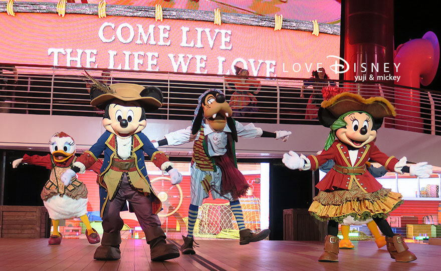 ディズニークルーズ、ウィッシュ号、パイレーツナイト、ミッキー、ミニー、ドナルド、デイジー、グーフィー(その8)