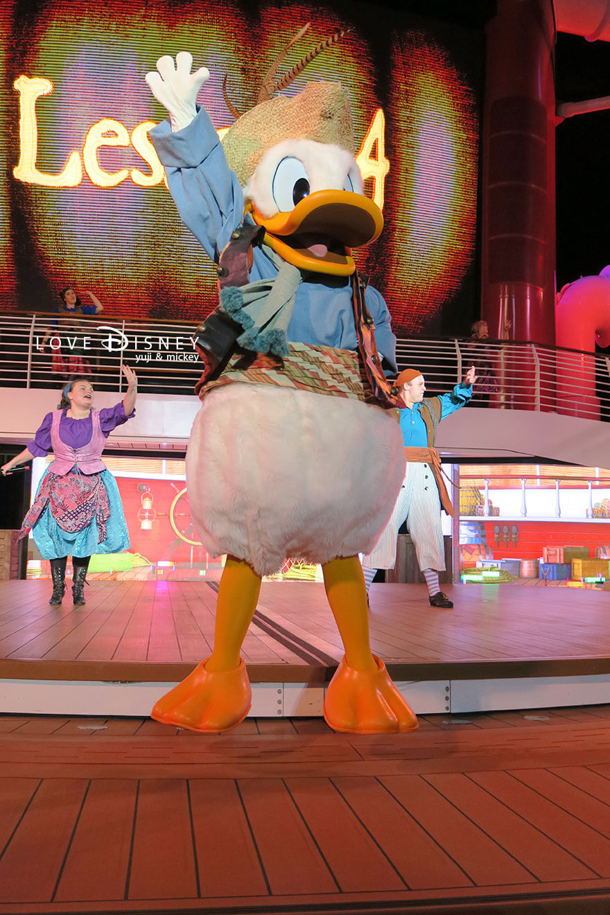 ディズニークルーズ、ウィッシュ号、パイレーツナイト、ドナルド（その5）