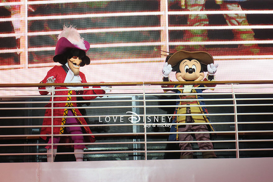 ディズニークルーズ、ウィッシュ号、パイレーツナイト、フック船長、ミッキー