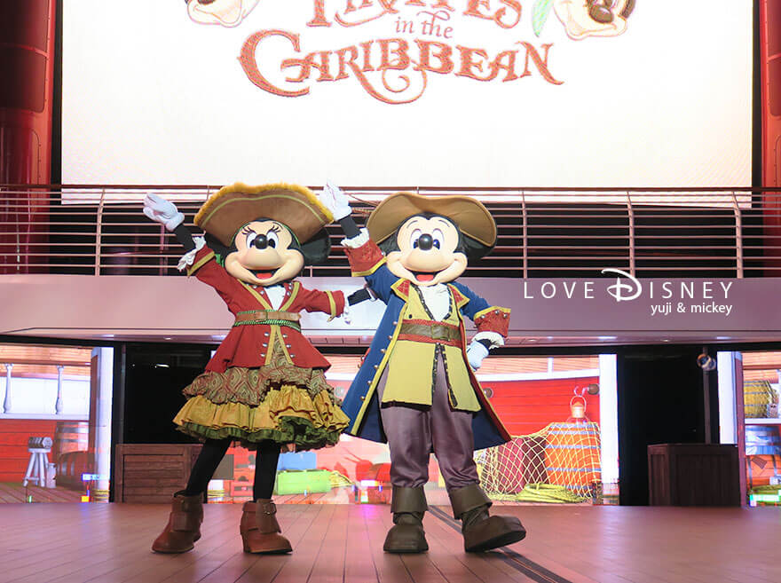ディズニークルーズ、ウィッシュ号、パイレーツナイト、ミッキー&ミニー