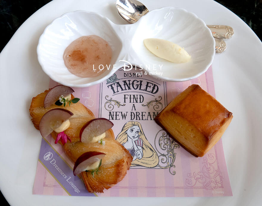 東京ディズニーランドホテル、ドリーマーズラウンジ「ワンス・アポン・ア・ドリームセット」ラプンツェル、スコーン&デニッシュ
