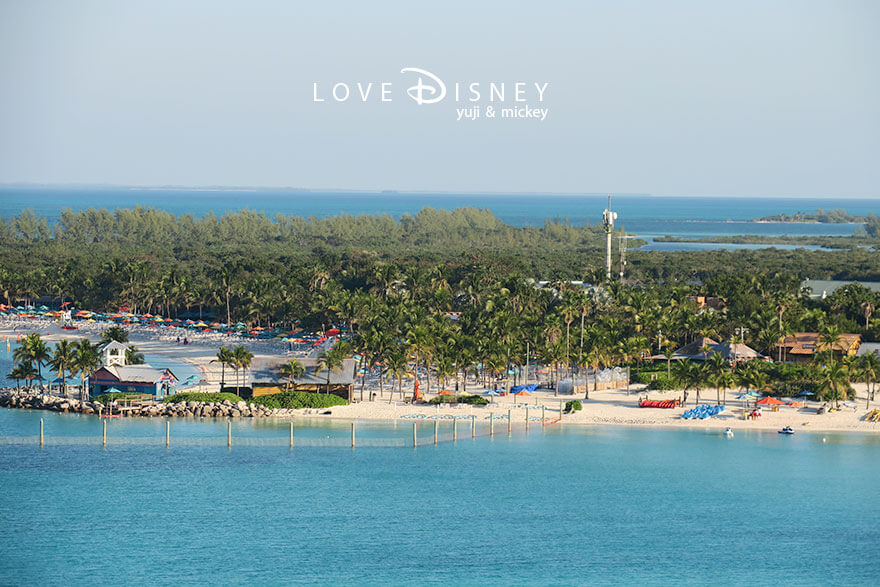 ディズニークルーズ、ウィッシュ号、キャスタウェイ・ケイ、宿泊した部屋から見た様子(その2)