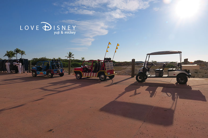 ディズニークルーズ、ウィッシュ号、キャスタウェイ・ケイ、船の周り(乗り物)