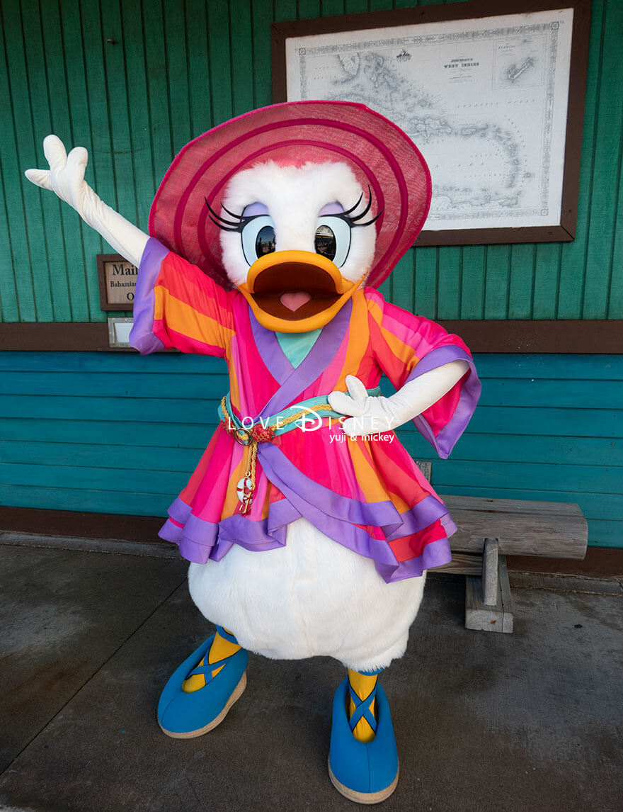 ディズニークルーズ、ウィッシュ号、キャスタウェイ・ケイ、キャラクターグリーティング、デイジー(ワンショット)