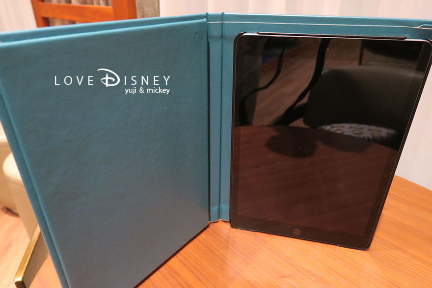 ディズニークルーズ・ウィッシュ号、レストラン、コーブカフェ（メニュー表）タブレット