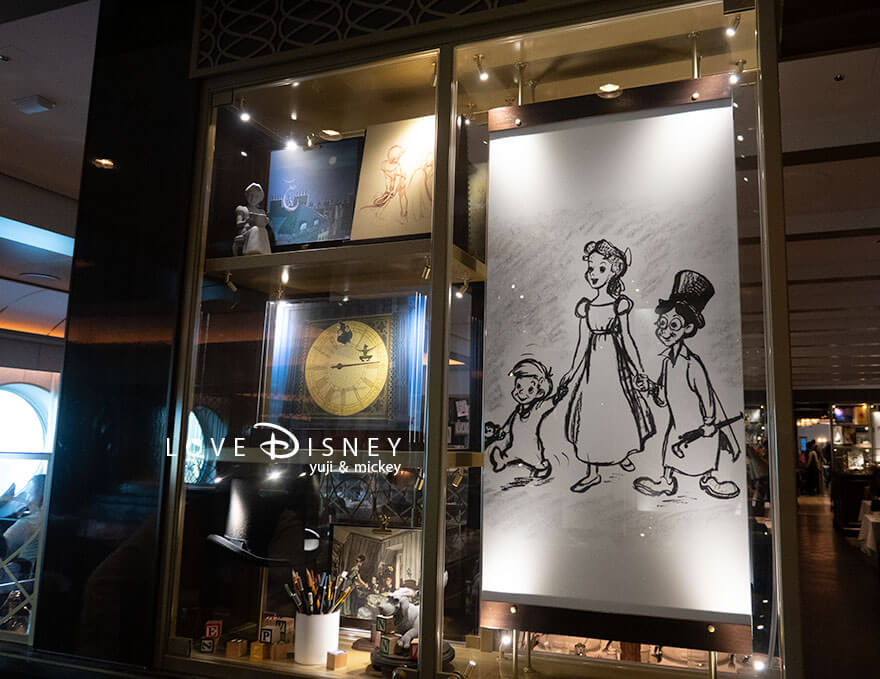ディズニークルーズ・ウィッシュ号、朝食、レストラン「1923」店内装飾（その9）