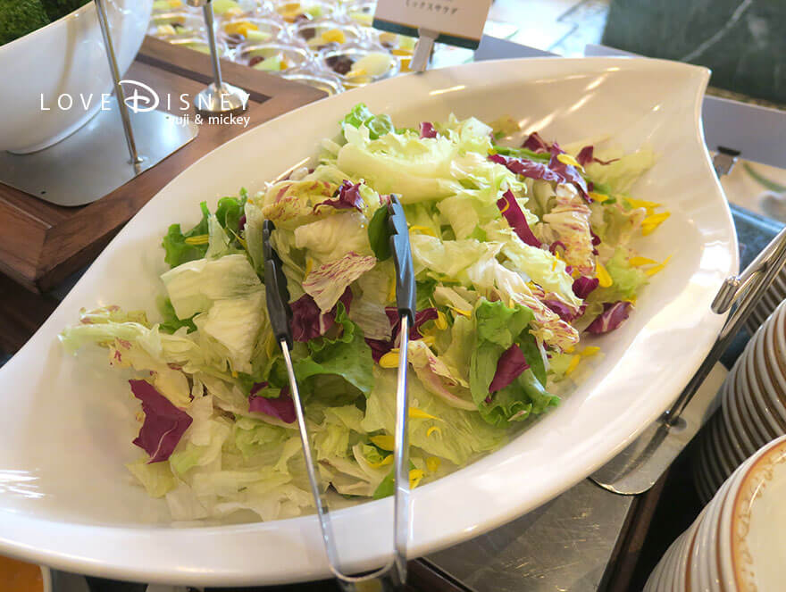 東京ディズニーランドホテル、シャーウッドガーデン・レストラン「ディズニー・クリスマス2025、スペシャルブッフェ」冷たい料理（ミックスサラダ）