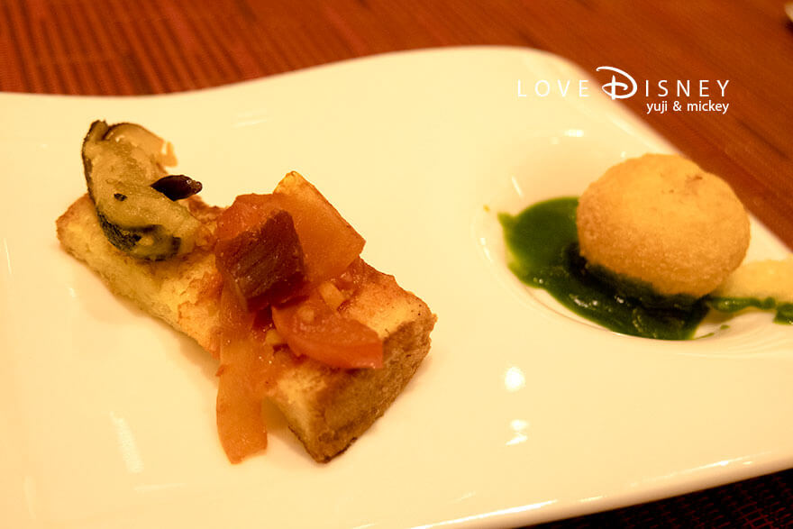 ディズニーアンバサダーホテル、エンパイア・グリル「ディズニー・クリスマス2025、スペシャルディナー」アミューズ