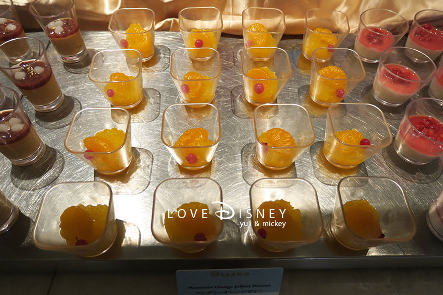 東京ディズニーシー・ホテルミラコスタ、オチェーアノ、イヤーエンド&ニューイヤーブッフェ、デザート(マンダリンオレンジゼリー)
