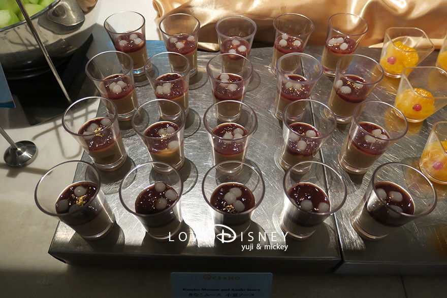 東京ディズニーシー・ホテルミラコスタ、オチェーアノ、イヤーエンド&ニューイヤーブッフェ、デザート(きなこムース小豆ソース)