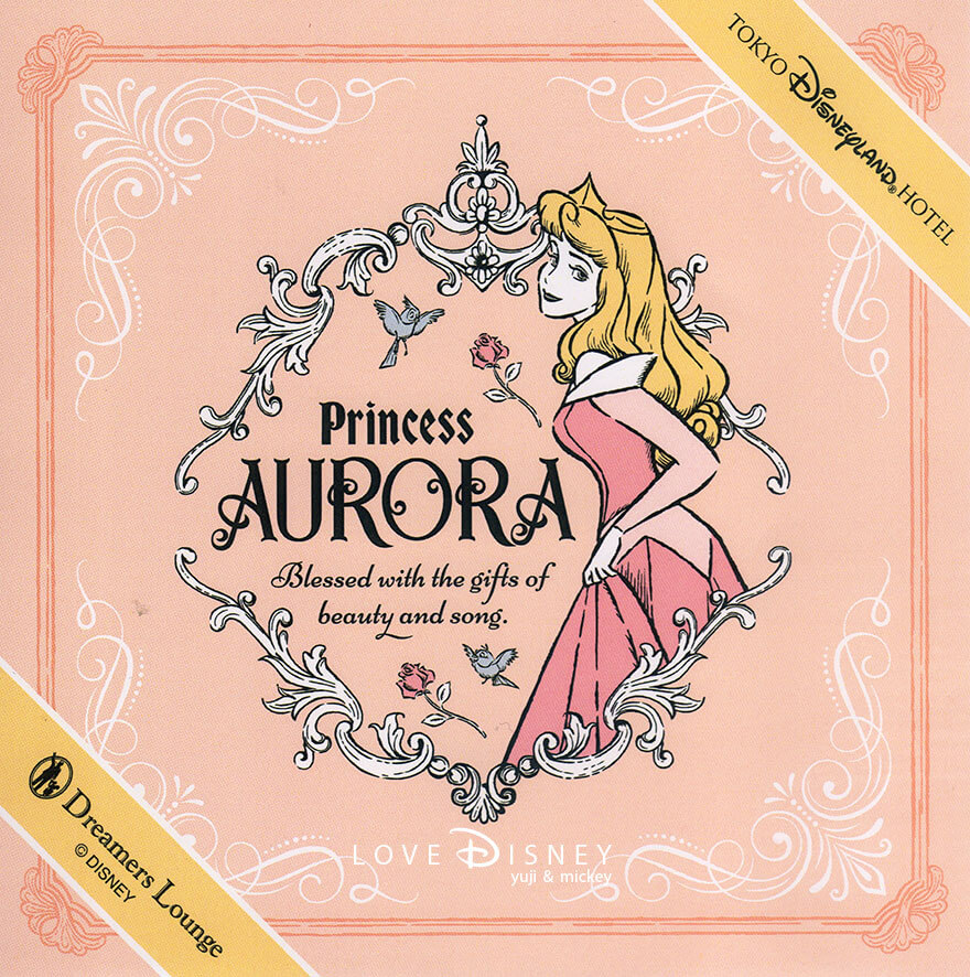東京ディズニーランドホテル、ドリーマーズ・ラウンジ、ワンス・アポン・ア・ドリームセット（オーロラ姫）スコーンに付いてくる紙
