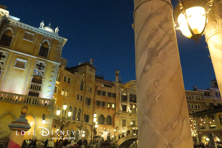 東京ディズニーシー、リストランテ・ディ・カナレット、テラス席からの眺望（夜景）