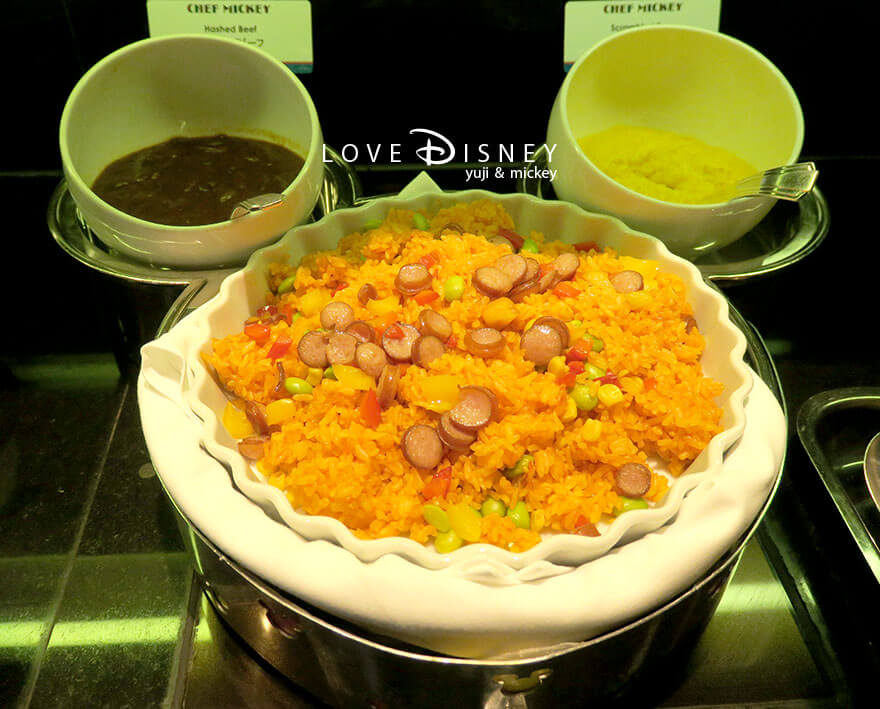 シェフ・ミッキー スパークリング・ジュビリーブッフェ ピラフ ハッシュドビーフ スクランブルエッグ