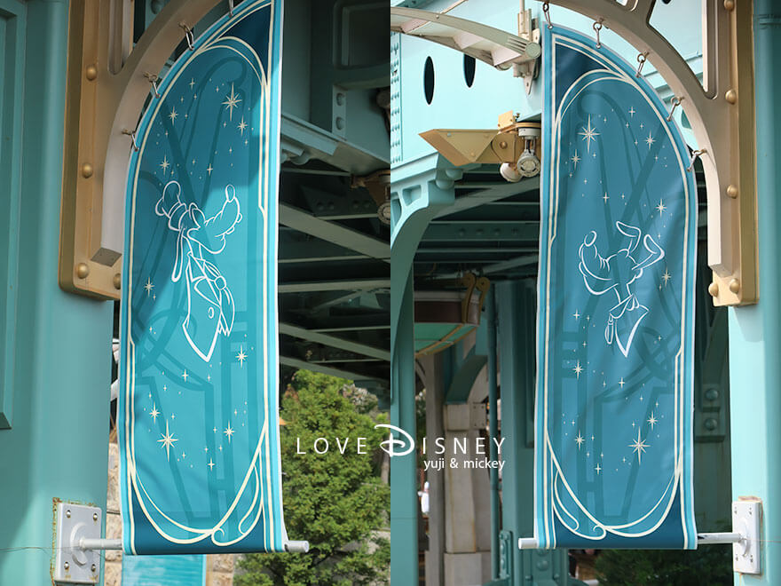 ポートディスカバリー TDS25周年 スパークリング・ジュビリー デコレーション タペストリー（グーフィー＆プルート）