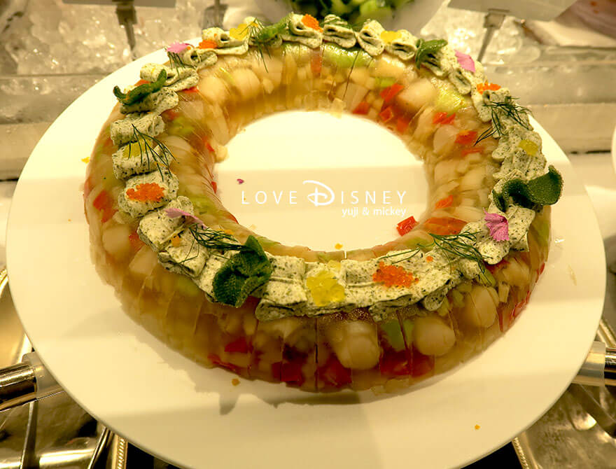 ファンタジースプリングス・レストラン ランチブッフェ 冷たい料理 イタヤ貝ツブ貝のテュルバン