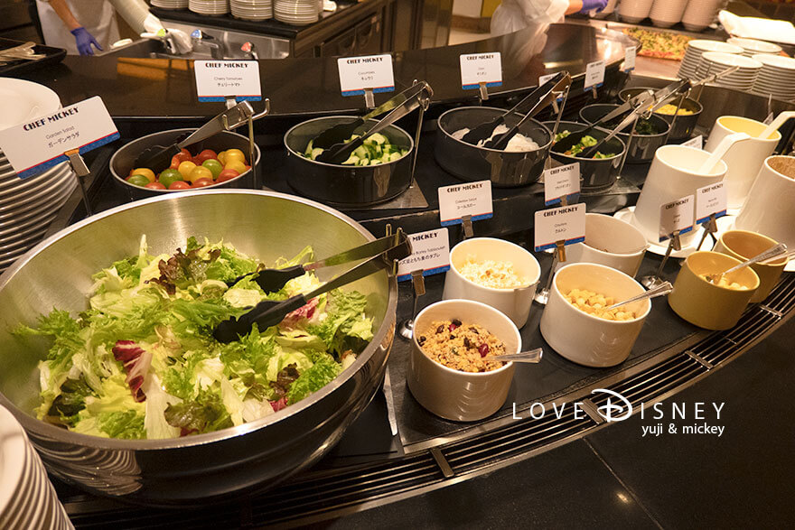 TDS25周年 シェフ・ミッキー スパークリング・ジュビリーランチブッフェ 冷たい料理（サラダ）